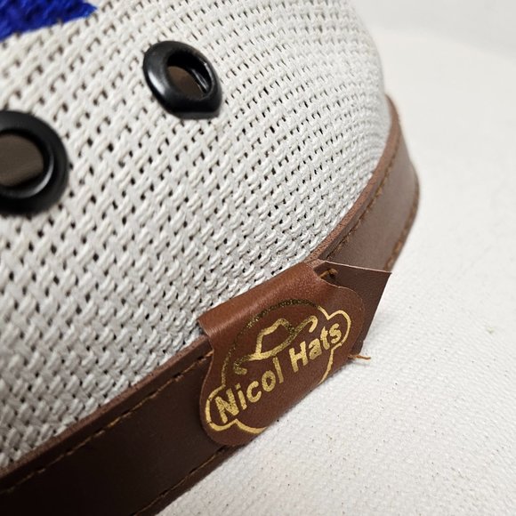 New England PATRIOTS Hard Straw Hat Fan Nicol Hats Football Team Boston Logo M - Picture 16 of 16